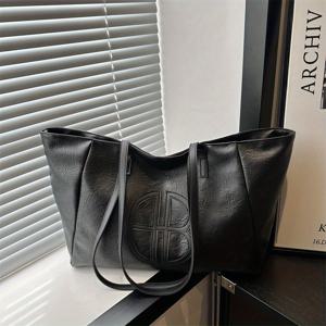 TEMU 2025 레트로 대용량 솔리드 컬러 신상 캐주얼 소프트 숏 트립 패션 핸드백 언더암 백, 여행 및 레저용, 비치 토트백, 넉넉하고 내구성 좋은