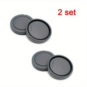 TEMU 2pcs 카메라 바디 캡 + 후면 렌즈 캡 Sony E-Mount 호환 A5100, A6000, A6300, A6500, NEX-3/5/5N/6/7, A7/A7II/A7S, A9, A7RIII/A7RIV, A3000 및 더 많은 (먼지 방지 보호)