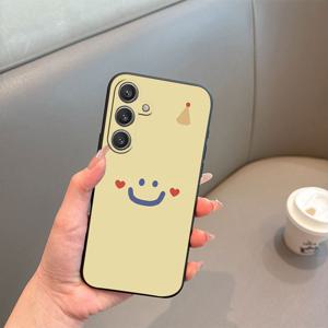 TEMU 삼성 갤럭시 M02, M04, M05, M10S, M22, M32, M42, S20, S20+, S21, S21 FE, S23 울트라, S24 플러스, S25 엣지용 러브 스마일 페이스 - 남녀공용 풀바디 충격방지 소프트 라이트 베이지 케이스