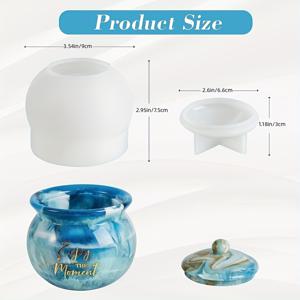 TEMU DIY 에폭시 수지 캐스팅 몰드, 실리콘 몰드, 뚜껑이 있는 병용, 병 보관 상자 만들기, 장난이나 호스트리티용 캔디 병, 보석 용기, 가정 장식, 에폭시 수지 캐스팅 수공예품, 장식품