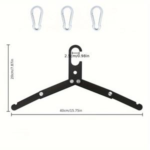 TEMU 4개 세트: 3개의 캐러비너가 있는 알루미늄 접이식 옷걸이, 캠핑 및 여행용 다기능 야외 금속 랙 – 가볍고 내구성 강한 삼단 설계