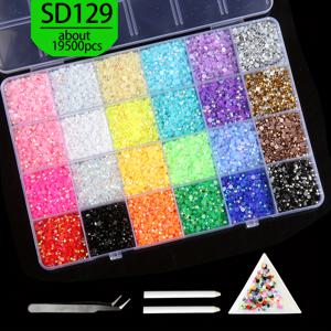 TEMU 19500/12000개 3mm 레진 라인스톤, 픽업 도구 2개 포함 - 네일 아트, 메이크업, DIY 공예, 의류, 신발, 텀블러 & 병용 멀티컬러 AB & 투명 플랫백 스파클, 다용도 공예용 라인스톤, 구획형 컨테이너, 쉬운 접근 디자인, 의상 장식용 보석, 정밀 절단된 돌, 젬