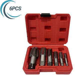 TEMU Chrities Tools 6pcs 파이프 나사산 세트, NPT 나사산 형성 및 베어링 스틸 나사 탭핑 공구 키트 (보관 상자 포함), PVC 파이프 1/8