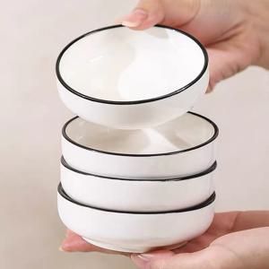 TEMU 4pcs 미니 도자기 소스 그릇 세트 - 8.5cm 소형 소스 & 딥 접시 (추수감사절/크리스마스) - 간장, 양념, 견과류에 완벽 - 우아한 축제 테이블웨어 선물 세트