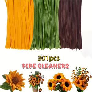 TEMU 301피스 플러피 파이프 클리너 공예 용품 골든 부케 DIY 키트, 파이프 클리너 대량 구매 - 졸업 선물 및 결혼식 선물