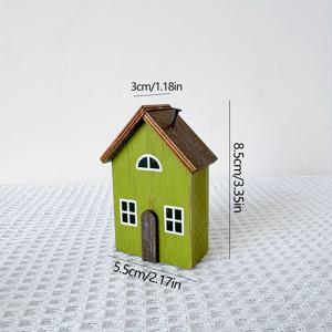 TEMU 1개 나무 소형 하우스 장식, 미니어처 코티지 홈 데코, DIY 장식 액세서리, 다양한 축제 및 파티용, 결혼식 장식품, 파티 분위기 조성 용품, 정원 장식, 패셔너블 단일 아이템