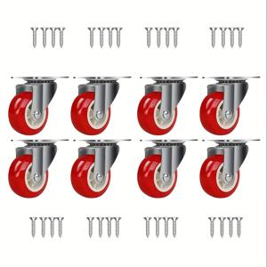 TEMU 8pcs 무거운 PVC 캐스터 - 3.17cm 회전 바퀴와 브래킷, 스크루 포함, 의자, 캐비닛, 작업대용, 가벼우며 설치가 쉬움, 안전한 설치 브래킷, PVC 구조, 회전 바퀴 디자인