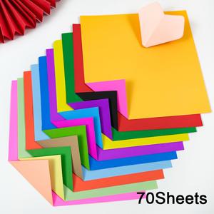 TEMU 70장 컬러 오리가미 종이, 14.99 x 14.99cm, 양면 이중색, 20가지 생생한 색상 - 공예, DIY 프로젝트 및 선물 포장에 이상적