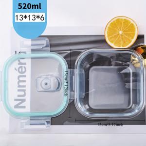 TEMU 10.82oz 두꺼운 유리 도시락통, 전자레인지 사용 가능한 직사각형 사료함 - 학생과 직장인 및 가정에서 식품 보관에 이상적