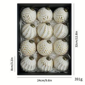 TEMU 12개 세트 8cm 그린, 골드, 실버 앤티크 스타일 크리스마스 볼 장식품 - 트리 오너먼트, 웨딩 , 행잉 장식용 소형 볼