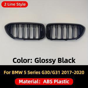 TEMU 2017-2020년 for bmw 5 Series G30 G31 G38 변형 중간 슬롯 듀얼 블랙 그릴에 적합합니다.