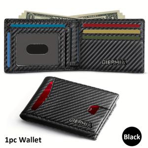 TEMU Cieafia 남성용 슬림 RFID 차단 지갑 - 다중 카드 슬롯이 있는 컴팩트 비즈니스 스타일, 블랙, 그에게 완벽한 선물, 데이, 아버지의 날, 추수감사절, 일상용 지갑 | 세련된 지갑 | 내구성 있는 지갑, 카드 홀더, 남성용 지갑|명함지갑