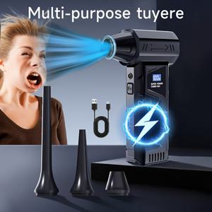 TEMU 자동차 에어 블로워, 110000RPM 고속 터보 블로워, 차량 내부 청소 및 먼지 제거용, 무선 핸드헬드 팬, Type-C 충전, 눈물 제거, 키보드 PC 청소, 야외 캠핑용|차량용선풍기|캠핑선풍기