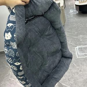 TEMU 1개 부드러운 플러시 직사각형 애완동물 침대 매트 - 폴리에스터 충전재, 파우 프린트 디자인 실내 소파 쿠션, 내구성 강화 & 세척 쉬움
