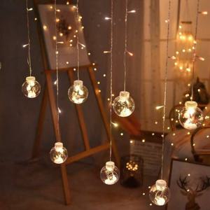 TEMU 137.79인치 페어리 스트링 라이트, 108개 LED 전구 포함, 투명 볼 조명, 배터리 구동, 플러그 불필요, 벽걸이형, 크리스마스·발렌타인데이·생일용 클래식 스타일 실내 장식, 추수감사절에 완벽한 휴일