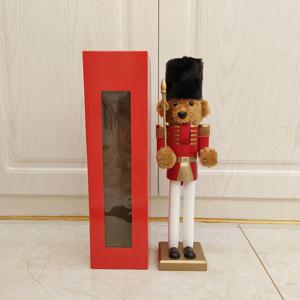 TEMU 새로운 38cm/14.96인치 나트크래커 목재 크리스마스 장식용 특별한 크리스마스 선물 레드 박스 포장