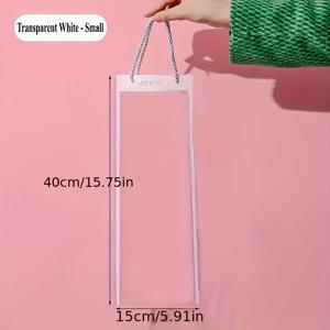 TEMU 10개 우아한 플로럴 부케 가방 매직 클로저 포함 - 파스텔 핑크 & 화이트 웨딩, 발렌타인데이, 어머니날 선물 포장용 - 튼튼한 손잡이, 생일, 기념일용 꽃꽂이 액세서리, 재사용 가능한 플로럴 백, 특별 이벤트용 - 우아한 플로럴 장식 포장, 웨딩 플래너를 위한 장식품