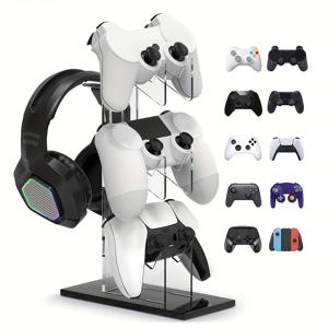 TEMU 범용 3-레이어 컨트롤러 스탠드 및 헤드폰 스탠드 게임 액세서리 PS5 PS4용 스토리지 스탠드, 컨트롤러 홀더 헤드셋 스탠드 게임 액세서리