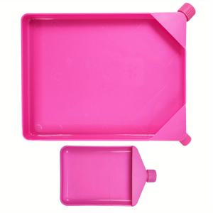 TEMU 핑크 대형 트레이 비즈 누출 DIY 수제 플라스틱 깔때기 트레이 뚜껑 포함, HOBBYWORKER