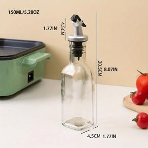 TEMU 대용량 유리 오일, 식초, 간장 분배기 병 - 누출 방지, 내구성, 주방 사용에 이상적, 150ml/250ml/500ml, 주방 보관|현대 주방 용품|유리 분배기