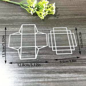 TEMU 2개 DIY 선물 상자 메탈 커팅 몰드 - 별 & 그리드 패턴, 핑크 & 블루 캔디 박스 만들기 도구, 꽃 장식 포함, 공예 및 파티용, 선물 포장 용품, 장식 선물 상자, 내구성 있는 금속 몰드