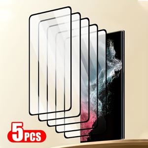 TEMU 삼성 S24 울트라/S24/S23 울트라/S22/S21/S20/S10E/S10+용 강화 유리 스크린 프로텍터 5개 세트 - 전체 커버리지, 지문 방지, 스크래치 방지, HD 선명도, 쉬운 설치, 내구성 있는 보호, 스마트폰 스크린 프로텍터, 슬림한 폰 액세서리, 고품질 유리