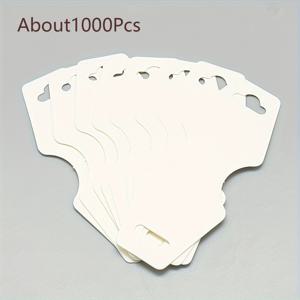 TEMU 1000장 팩 목걸이 및 팔찌 디스플레이 행 태그, DIY 공예 및 주얼리 만들기를 위한 화이트 주얼리 프레젠테이션 종이 잼 세트