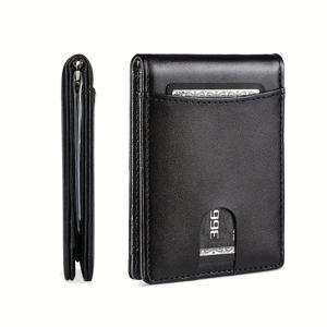 TEMU 바티오에 남성용 지갑 - 울트라슬림 RFID 차단 인조 가죽, 탄소 섬유 질감 스테인리스 스틸 머니 클립, 비즈니스 디자인, 이중 접이식 카드 홀더 - 남성용 이상적인 선물, 명함 지갑| 지갑|탄소 섬유 지갑|명함지갑