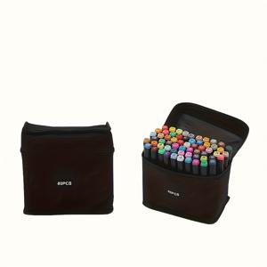 TEMU 60/80pcs 알코올 마커, 더블 엔드 드로잉 마커 세트, 영구 스케치 애니메이션 마커, 학생, 성인 색칠 및 일러스트레이션에 적합합니다.
