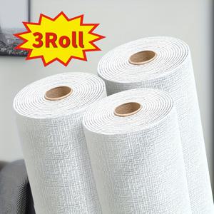 TEMU 3롤 자가 점착식 3D 폼 벽지 스티커 - 방수 및 두꺼운 비닐 벽 패널, 간편한 떼어내고 붙이는 방식으로 세척 및 절단 가능, 텍스처