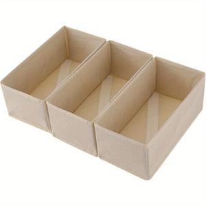 TEMU 3pcs 접이식 직물 서랍 정리 세트 - 속옷 및 양말 보관 분리기, 넥타이, 옷장 캐비닛 정리기, 옷장 서랍 분리기, 의류 정리|스타일리시 스토리지|접이식 디자인, 옷장 정리 및 보관