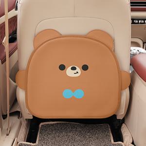 TEMU 1pc 귀여운 곰 자동차 방뎅이 패드 인조 가죽, 다기능 자동차 시트 백 보호대, 설치가 쉬우며 대부분의 차량에 적합, 만화 자동차 장식, 소형 선물로 사용할 수 있음
