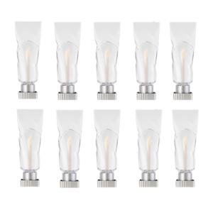 TEMU 10개 팩, 0.14oz/4ml 치약 모양 투명 플라스틱 립스틱 튜브 (블랙 또는 실버 캡 포함) 및 리프 글로스, 파운데이션 액체, 하이라이터 파우더, 컨실러 분사용 플러시 립 브러쉬, 휴대용 화장품 정리 도구