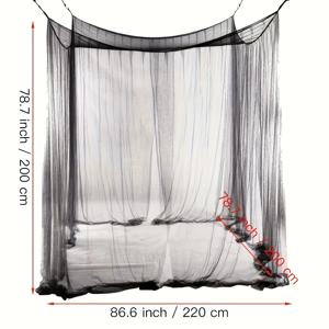TEMU 1개 초대형 캠핑 모기장 텐트 - 킹 사이즈 79x79x70인치, 최대 환기를 위한 15구멍이 있는 300D 메쉬, 내구성 있고 쉬운 설치의 4점 걸이 시스템, 화이트 모기장, 침대용, 야외 및 실내 사용, 침대용 모기장