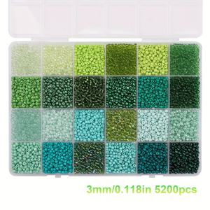 TEMU 5200/36400개 3mm 유리 씨 비즈 세트, 24/168 컬러, DIY 우정 팔찌, 목걸이, 반지 및 기타 창의적 생산용