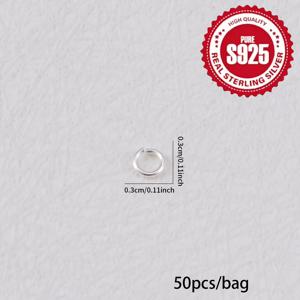 TEMU 50개 S925 순은색 오픈링 커넥터, 반지, 목걸이, 팔찌 및 기타 보석 DIY 액세서리|은목걸이