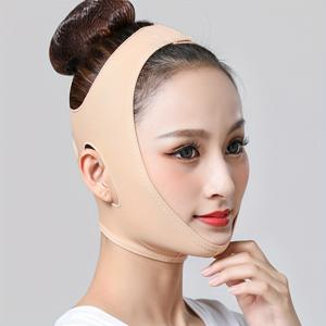 TEMU 1개 - 블랙 V-페이스 밴드 리프팅 페이셜 더블 친 마스크 - 페이셜 리프팅 스트랩, 뷰티 기기 V-페이스 아티팩트, 통기성 원단, 편안한 착용감, 리프팅 및 타이트닝 소형 더블 친 나소라비얼 폴드, 페이스 리프팅 스트랩, 턱라인 컨투어링, 가벼운 디자인, 피부 친화적 원단, 케어, 애호가