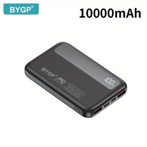 TEMU BYGP 22.5W 초고속 충전 파워뱅크 10000mAh/20000mAh - PD 20W & QC2.0 호환, USB-A/Type-C/Micro 포트, LED 디스플레이, 아이폰 및 안드로이드용 경량 컴팩트 디자인, 야외 캠핑 비상 백업 배터리 팩, 휴대용 충전기, 세련된 원통형 디자인, 내구성 있는 구조|보조배터리20000