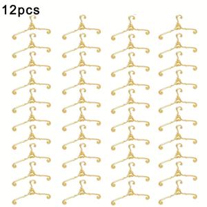 TEMU 12pcs 미니 빈티지 금속 인형 걸이 - 애완동물 옷장, 미니 인형 집 및 미니 옷장 장식, 모델 사진 촬영 용품, 미니어처 팬을 위한 완벽한 선물, 미니어처 인형 옷, 인형 액세서리, 장식 걸이, 내구성 있는 걸이