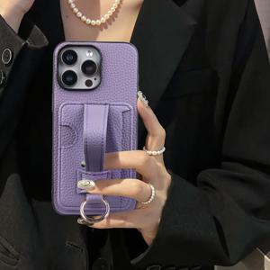 TEMU 럭셔리 고급 TPU+PU 가죽 삼성 갤럭시 A15 A90 S8 노트 20 패션 손목 스트랩 링 그립 카드 홀더 지갑 슬리브