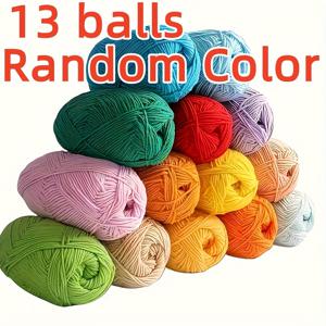 TEMU 13개 볼 소프트 컬러 실, 매칭, 크로셰 실, 손뜨개 DIY, 80% 아크릴, 20% 폴리에스터, DIY 뜨개질 및 크로셰 담요 스웨터 스카프 인형에 적합, 선물용으로 좋은 선택