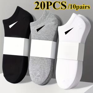 TEMU 20pcs 남성용 로우컷 발목양말 - 통기성, 습기 제거, 냄새방지, 사계절 사용가능한 캐주얼 & 운동화상의 아치서포트와 디자인, 다색 (블랙, 화이트, 그레이) - 일상복, 체육관, 스포츠에 적합한 편안한 데일리 이센셜