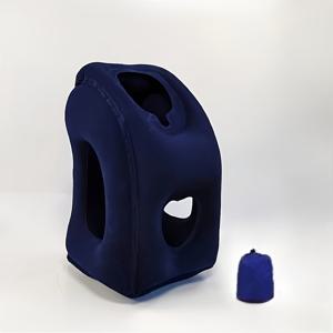 TEMU 휴대용 인플레이터블 라이잉 베개, 사계절 사용 가능 | 컨투어 지지 쿠션 내구성 PVC 소재 목과 척추 지원, 비행기 자동차 기차 사무실 낮잠용 - 보관 가방 포함, 여행용 베개,가벼운 베개,컴팩트 디자인,청소가 쉬움,수면 보조제,자주 여행하는 사람들,장거리 운전자|목베개