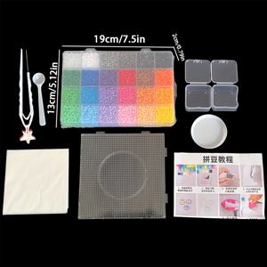 TEMU 24색 2.6mm 13000개 미니 안전핀 비즈 세트, 3D 픽셀 DIY 공예용 - 고품질 이음매유리와 못·집게가 포함된 수제 장식키트