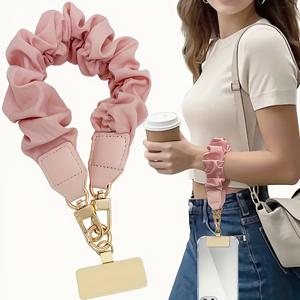 TEMU 우아한 블랙 폰 랜야드 여성용 - 내구성 있는 폴리에스터 손목 스트랩, 골든 메탈 버클, 안전 클립 포함, 키, 카드, 휴대폰 걸이용 - 스타일리시 핸즈프리 액세서리, 여성용 폰 손목 스트랩, 귀여운 폰 액세서리, 폰 랜야드, 비즈 장식 폰 스트랩, 키 홀더, 카드 홀더, 고품질 액세서리, 튼튼한 구조, 여성 액세서리