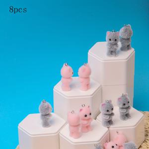 TEMU 8개입 3D 플랫 귀여운 고양이 참 - 부드러운 플러시 레진 펜던트, 키링, 폰 스트랩, 가방 장식, DIY 액세서리 및 휴일 선물용, 팔찌용 참, 키체인 액세서리,장난기 넘치는 디자인,기발한 펜던트,내구성 있는 소재,가벼운 펜던트,장식용 소품,선물 구매자,패션 애호가