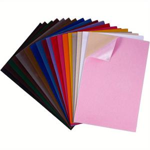 TEMU 1세트 19pcs 혼합 색상 벨벳 직물 스티커 백 접착 백 시트 A4 시트 (30x20cm) 자체 접착성 내구성 및 방수 아트 및 공예 제작에 이상적, DIY 지갑 제작