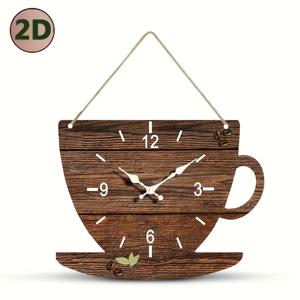 TEMU 1pc JFHT 커피 컵 모양 벽시계, 조용한 쿼츠 운동, 나무 조각 디자인, 배터리 작동 (AA 포함되지 않음) - 침실, 거실, 사무실, 주방, 욕실 장식, 벽시계 거실에 이상적