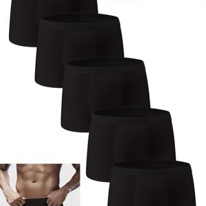 TEMU 남성용 퀵드라이 박서 브리프 5팩 - 솔리드 블랙 속옷, 통기성 노쇼 로우라이즈 브리프, 헬스, 스포츠, 하이킹용 - 대량 패키지 (5팩) - 편안한 캐주얼 웨어, 세탁기 사용 가능 (캐주얼 & 란제리 필수품), 남성용 속옷, 남성용 브리프, 남성 브리프