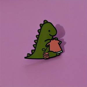 TEMU 귀여운 만화 동물 브로치, 카와이 작은 공룡 니트 스웨터 금속 에나멜 핀, 패션 백팩 라펠 배지, 보석 액세서리, 친구 선물